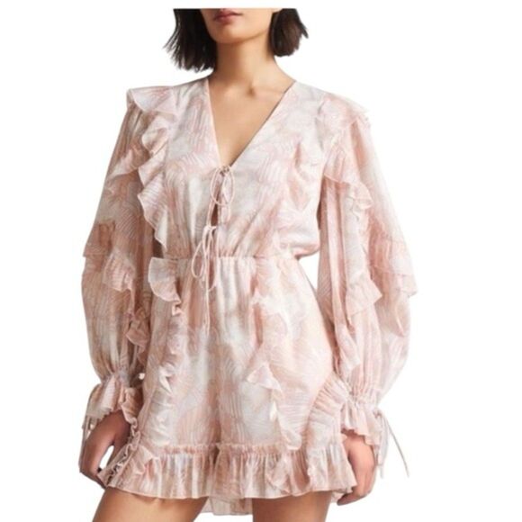 Ted Baker Irvete Soft Ruffle Playsuit Romper Coral NWT Size 0 - Picture 2 of 5